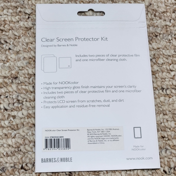 Nook Color Clear Screen Protector Kit - Picture 2 of 3